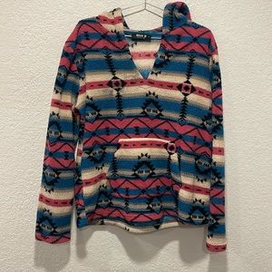 Blue B Aztec pullover hoodie size small
